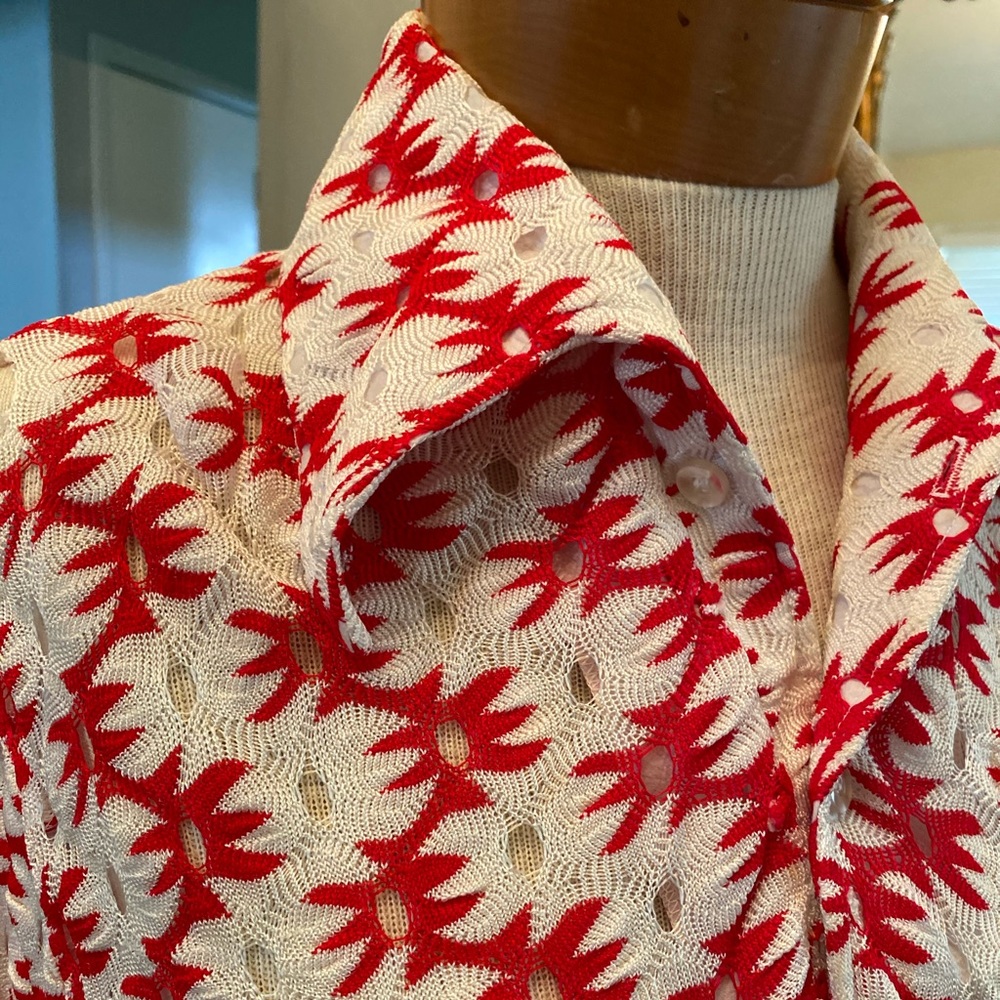 Vintage Lucien Picard butterfly collar top